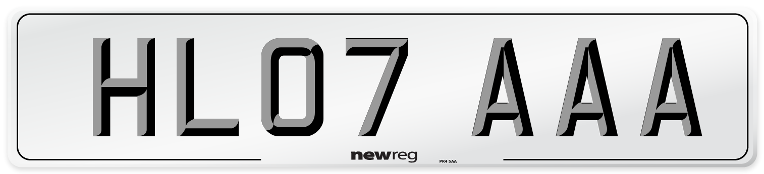 HL07 AAA Number Plate from New Reg